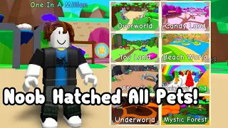 Noob Hatched All Pets In Bubble Gum Simulator! All Index Reward! Roblox