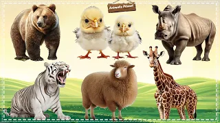 World's Cutest Animals: Bear, Chicken, Rhinoceros, White Tiger, Sheep, Giraffe