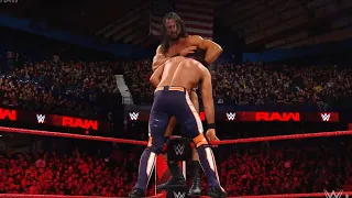 Drew Mcintyre vs Seth Rollins WWE Raw 18 March 2019 full match.