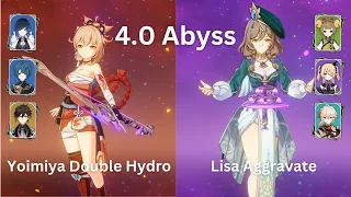 C0 Yoimiya Double Hydro & C6 Lisa Aggravate | Spiral Abyss 4.0 Floor 12 - 9 stars