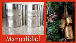 comi hacer cencerros con latas🎄cencerros para navidad DIY navideño