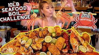 10LB SEAFOOD BOIL MUKBANG CHALLENGE?! at the Juicy Seafood in Columbus, Georgia!!! #RainaisCrazy