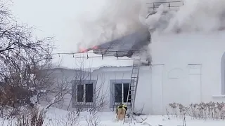 горит спортзал в школе в г. Бугульма