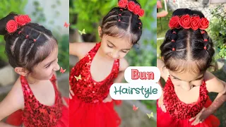 Cute Bun Hairstyle ❤️ | Hairstyle for Kids | Hair Tutorials for Little Girls | #bunhairstyles