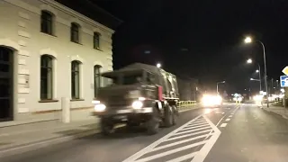 Kolumna pojazdów wojskowych w Kolnie
