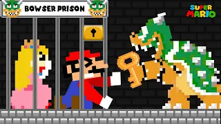 Super Mario and Peach Goes To Prison Escape in Bowser Jail | Game Animation