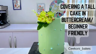 Simplest birthday cake decoration buttercream covering