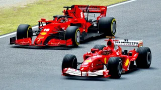 Ferrari F1 2020 vs Ferrari F1 2004 at Mugello