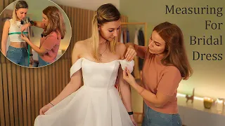 ASMR WEDDING Dress 💍 Fitting & FULL Body MEASURING 📏 | real person asmr