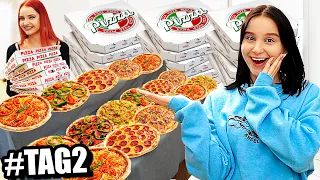 Wer ZULETZT aufhört PIZZA zu essen, gewinnt 100,- Euro ! 😳🍕 - Celina