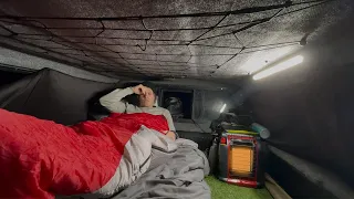 Remote Truck Camping in Freezing Temperatures (Solo Overnight)