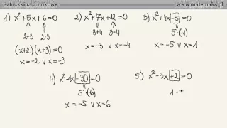 Równania kwadratowe - metoda na rozwiązanie w głowie w 3 sekundy!