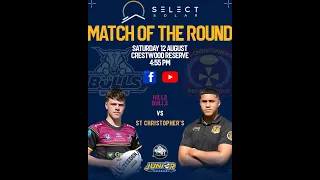 MOTR - Hills District Bulls Vs St Christopher's Saturday 12th August 2023 Crestwood Oval 5pm