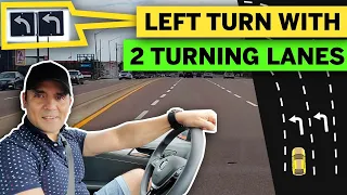 LEFT TURN at INTERSECTION with 2 LEFT TURN LANES || TIPS for a SMOOTH LEFT TURN || TORONTO DRIVERS