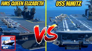 🚢HMS QUEEN ELIZABETH VS USS NIMITZ - Modern Warships Best Carrier Tier 2🛳️