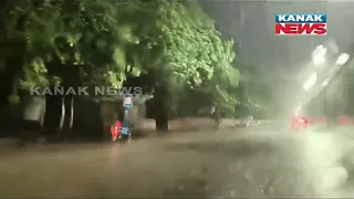 Heavy Rain Lashes In Bhubaneswar Creating Water Logging Situation On Streets