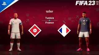 FIFA 23 - Tunisia Vs. France | FIFA World Cup Qatar 2022 | Group D | PS5