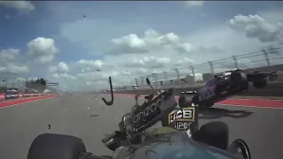 F1 2022 USA Alonso Crashes into Stroll Rear onboard