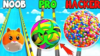 WHAT IS THAT BALL?! 😯 NOOB vs PRO vs HACKER in Going Balls [New Update 2024]