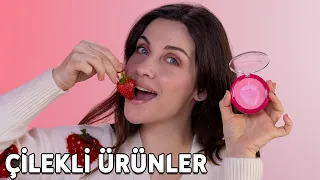 AĞIZ SULANDIRAN ÇİLEKLİ ÜRÜNLERİ DENEDİM 🤤🍓😋