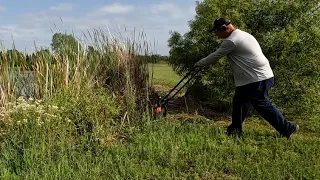 DR Power Trimmer Mower Made Easy Work Of This Overgrown Pond