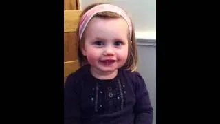 Cute baby learning to speak