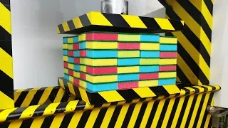 EXPERIMENT HYDRAULIC PRESS 100 TON vs RAINBOW SPONGE