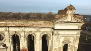 Развалины собора Пресвятой Троицы в пгт Лиманское с высоты птичьего полета 13 декабря 2015 года
