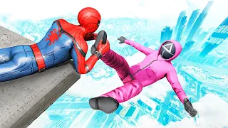 GTA 5 Spiderman vs SQUID GAME Guard Parkour Fails (Ragdolls/Funny Moments)