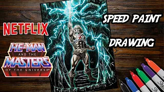 DRAWING HE-MAN masters of the universe / desenhando HE-MAN e os mestres do universo NETFLIX MOTU