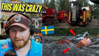 American Reacts to Impressive Recovery of 2 Excavators in Europe!