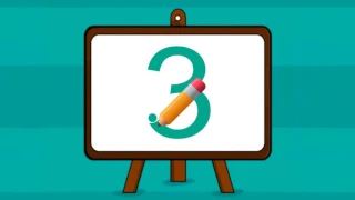 Learn the number 3 - Learn how to trace number.