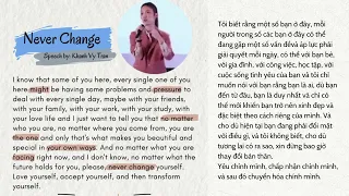 Never Change - Khánh Vy || Learn better