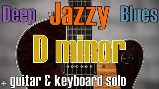Deep Jazzy LoFi Blues Groove Guitar Backing Track Jam in D minor + guitar solo + keyboard solo