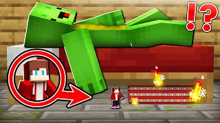 How JJ Pranks Mikey UNDER THE BED with TNT ? in Minecraft  - (Maizen)