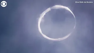 Mount Etna releases rare volcanic vortex rings in Italy