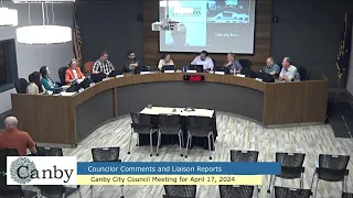 Canby City Council Work Session and Regular Meeting for April 17, 2024