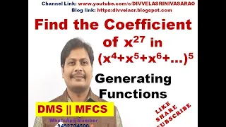 EXAMPLE-3: CALCULATING THE COEEFICIENT OF GENERATING FUNCTIONS | GENERATING FUNCTIONS |