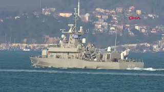 Yunan askeri gemisi İstanbul Boğazı'ndan geçti