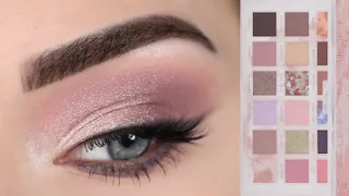 Soft Pink Eyeshadow Tutorial | Huda Beauty Rose Quartz Eyeshadow Palette