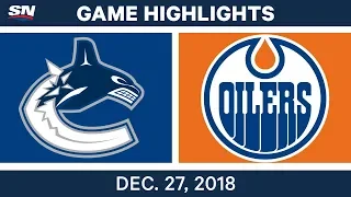 NHL Highlights | Canucks vs. Oilers - Dec 27, 2018