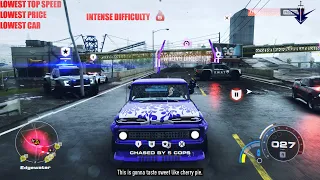 NFS Unbound - Heat 5 Gameplay in Lowest Car Class with Speed 80 MPH Chevrolet C10 Intense Difficulty