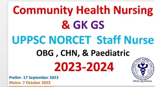 Medical & Nurses HUB - UPPSC & NORCET class 4th OBG CHN 2023-2024