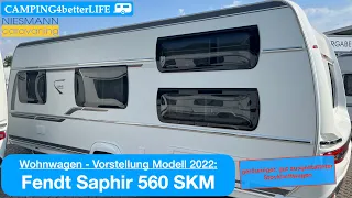 Camping Vorstellung Wohnwagen: Fendt Saphir 560 SKM - geräumiger, gut ausgestatteter Stockbettwagen