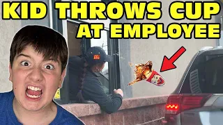 Kid Temper Tantrum Throws Cup At McDonalds Employee - First Drive-Thru Experience [Original]