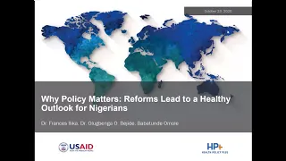 Why Policy Matters: Reforms Lead to a Healthy Outlook for Nigerians - Watch Party & Panel Discussion