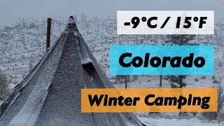 -9 °C / 15 °F Winter Storm Camping / Hot Tent