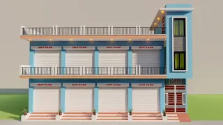 Small market design,3D dukan ka naksha,12*45 market shop plan,3d dukan ka naksha,duplex shop design