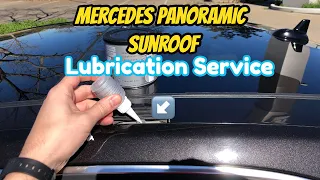 Mercedes panoramic sunroof lubrication with grease on W212 E350 per Service B interval 2 year/ 20k m