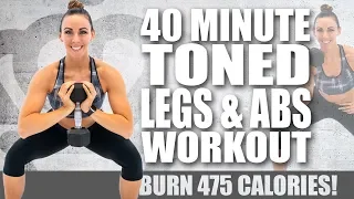 40 Minute Toned Legs and Abs Workout 🔥Burn 475 Calories! 🔥Sydney Cummings